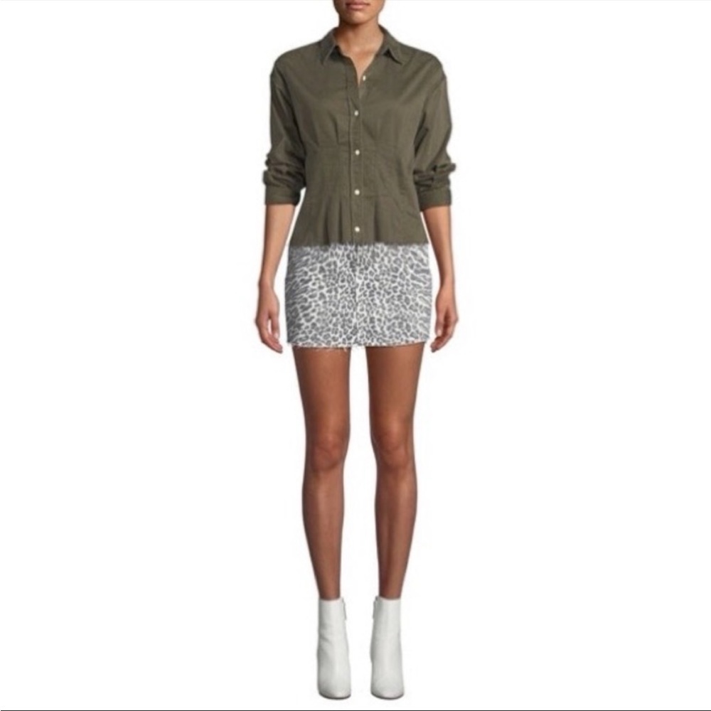 Current Elliott NWT Leopard Denim Miniskirt, size 0/24